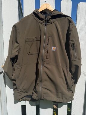 Carhartt Mens Rain Defender Relaxed Fit Midweight Softshell Hooded Jacket - 3XL